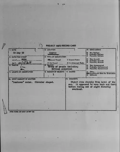 First page of Cyprus, May 1952