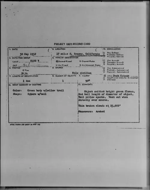 First page of 17 miles S. Fresno, California, May 1952