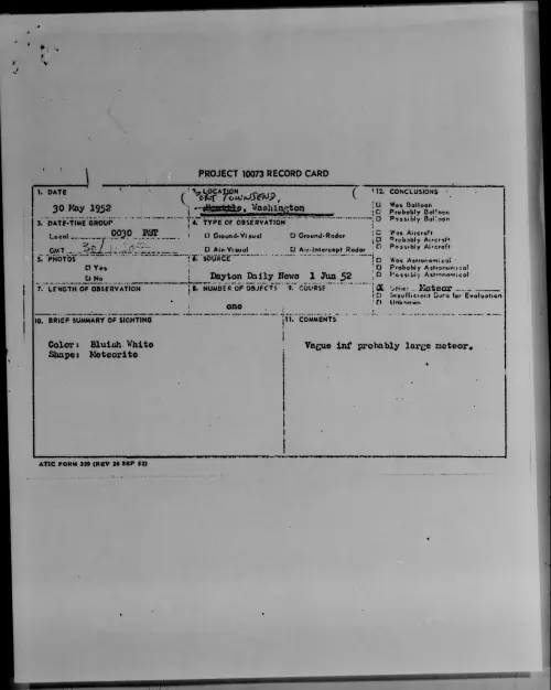 First page of PORT TOWNSEND, Washington, May 1952