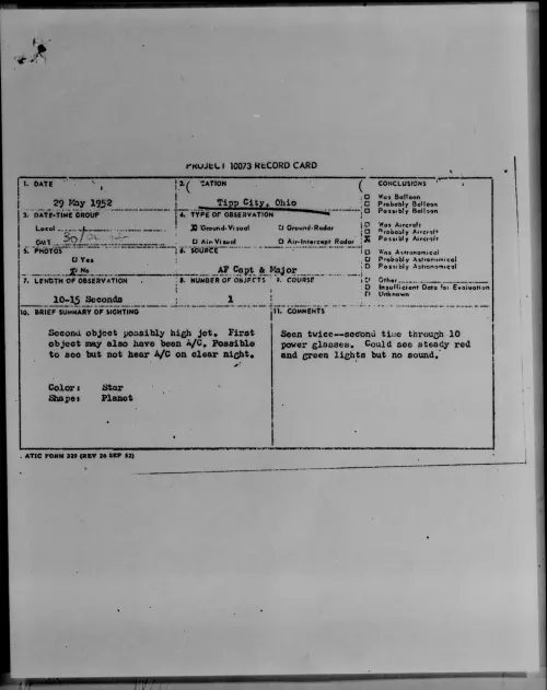 First page of Tipp City, Ohio, May 1952