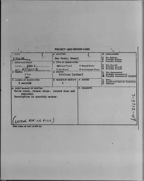 First page of Sao Paulo, Brazil, May 1952