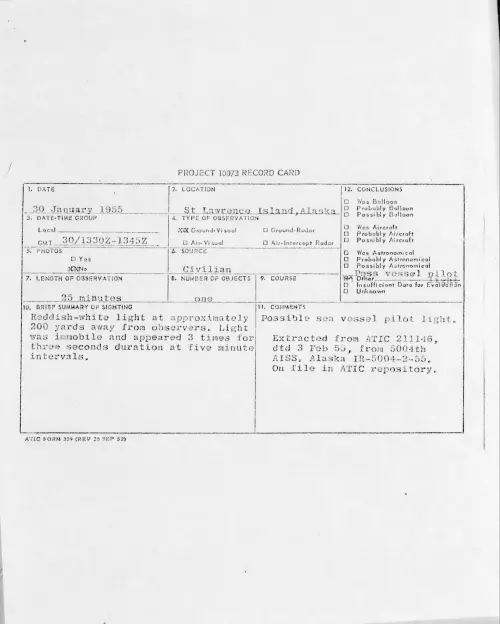 First page of 1955.01 - 6966964 - St Lawrence Island, Alaska