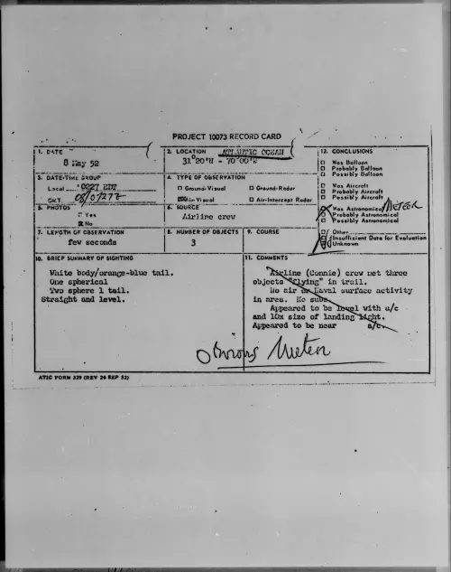 First page of ATLANTIC OCEAN, May 1952