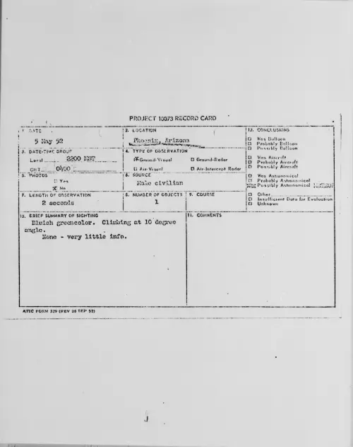 First page of Phoenix, Arizona, May 1952