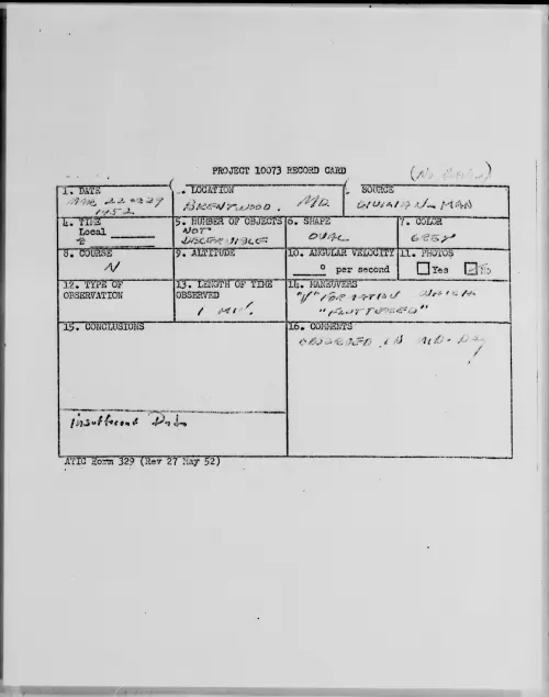 First page of BRENTWOOD, MD., March 1952