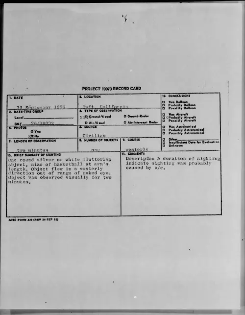 First page of 1956.09 - 7071255 - Taft, California