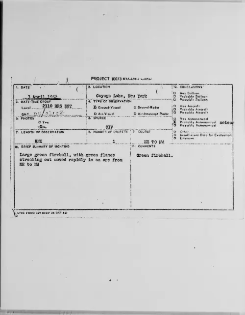 First page of Cayuga Lake, New York, April 1952