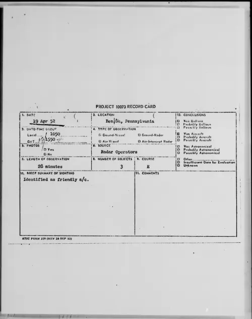 First page of Benton, Pennsylvania, April 1952