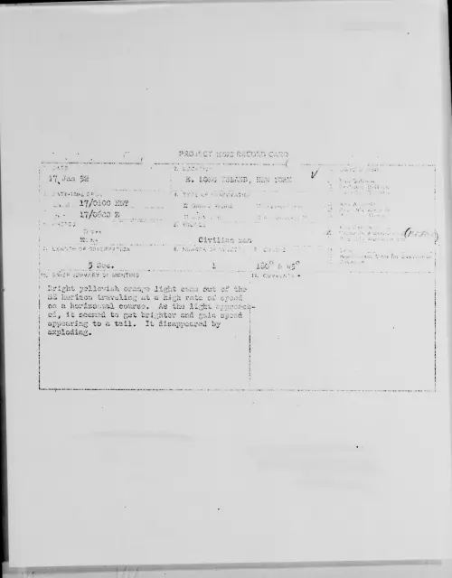 First page of E. LONG ISLAND, NEW YORK, January 1952