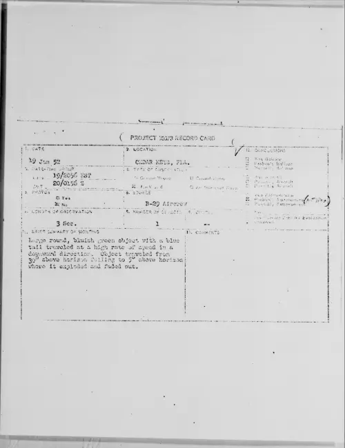 First page of CEDAR KEYS, FLA., January 1952