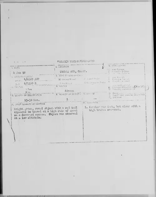 First page of TRAVIS AFB, CALIF., January 1952