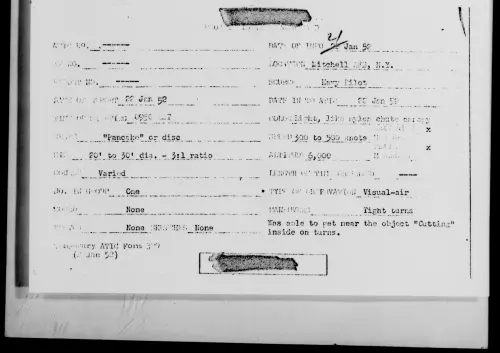 First page of Mitchell AFB, N.Y., January 1952