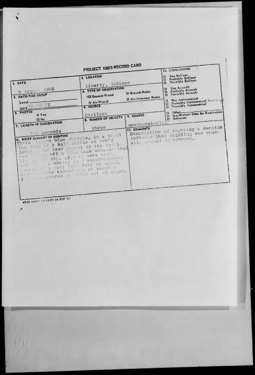 First page of 1956.08 - 6789021 - Liberty, Indiana