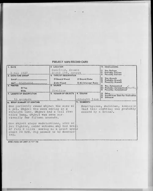 First page of 1957.05 - 6789719 - Goodland, Kansas Stead AFB, Nevada