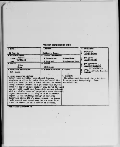 First page of Matador, Texas, August 1951