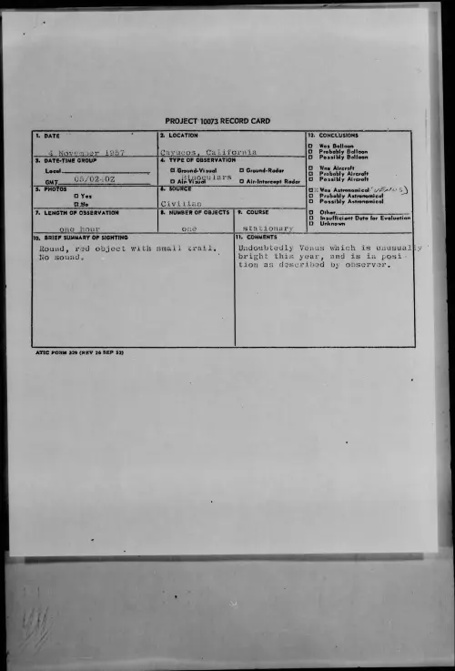 First page of 1957.11 - 7229327 - Cayucos, California