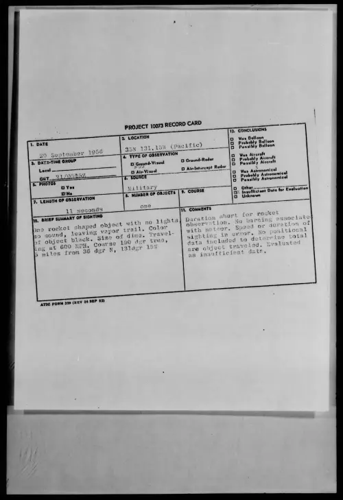 First page of 1956.09 - 7071037 - 35N 131.15W (Pacific)