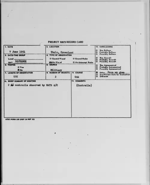 First page of Thule, Greenland, June 1951