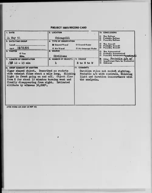 First page of Chicago Ill, May 1951