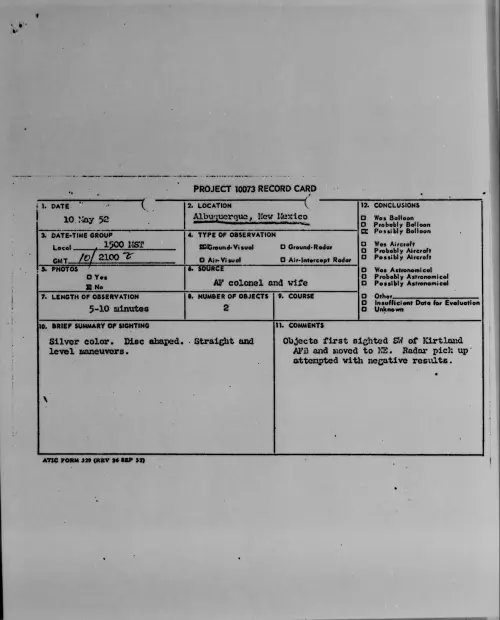 First page of Albuqueruque, New Mexico, May 1952