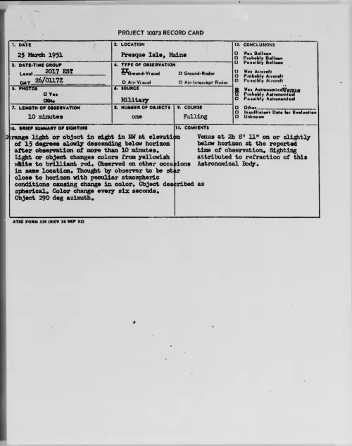 First page of Presque Isle, Maine, March 1951