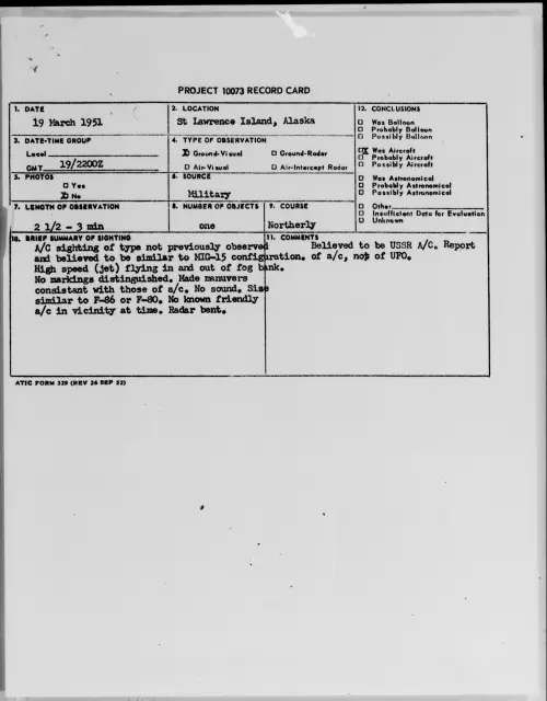 First page of St Lawrence Island, Alaska, March 1951