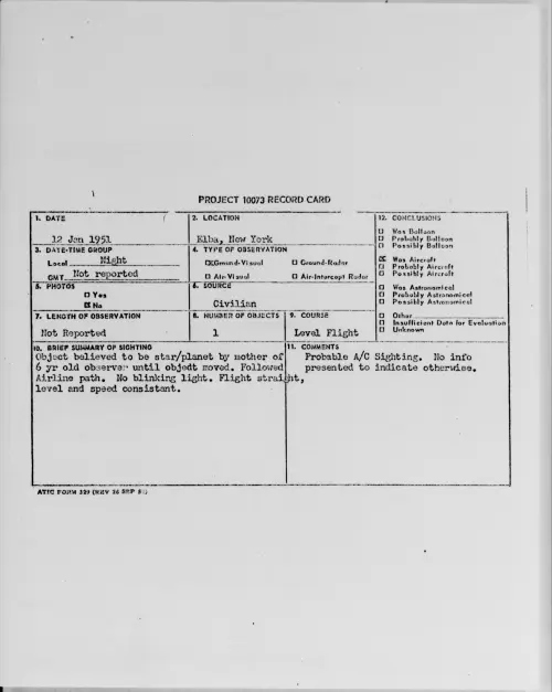 First page of Elba, New York, January 1951