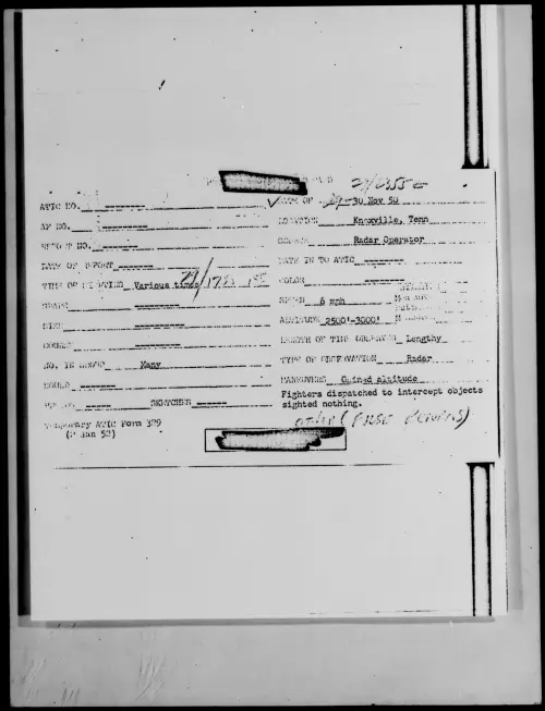 First page of Knoxville, Tenn, November 1950