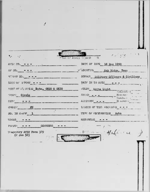 First page of Oak Ridge, Tenn, December 1950