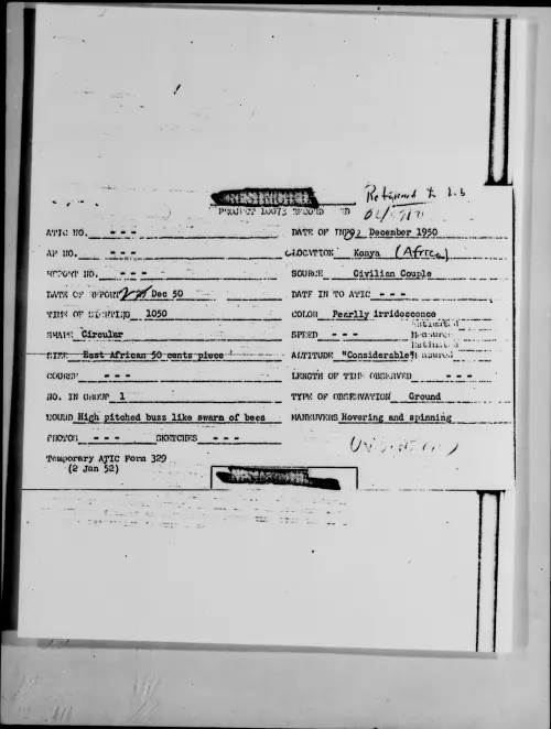 First page of Kenya (Africa), December 1950