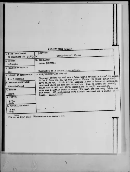 First page of South-Central Alaska, November 1950