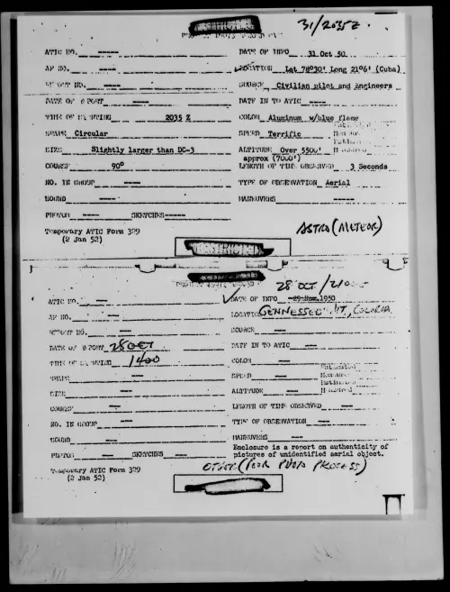 First page of Lat 78 Deg 30' Long 21 Deg 6' (Cuba), October 1950
