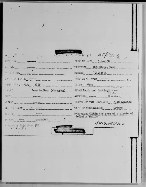 First page of Oak Ridge, Tenn, November 1950