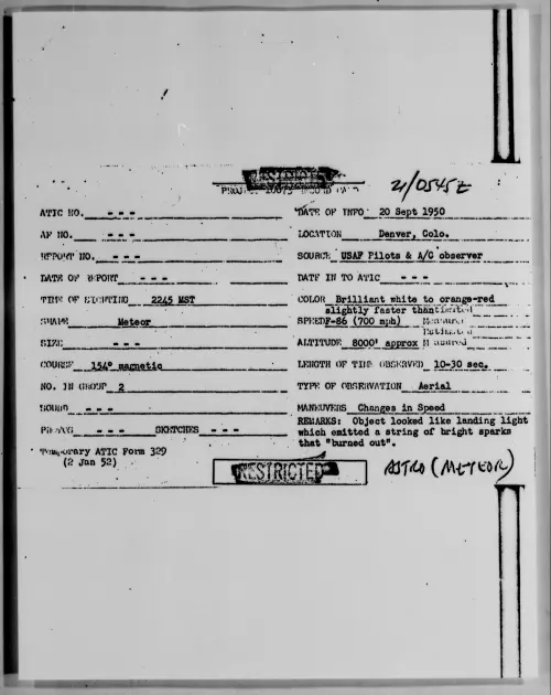 First page of Denver, Colo., September 1950