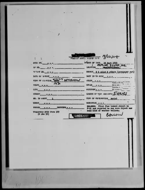 First page of POPLAR BLUFF, MO., September 1950
