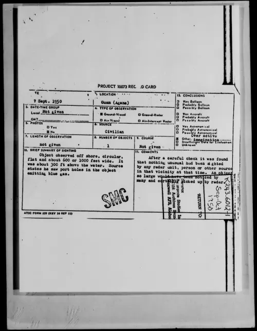 First page of Guam (Agana), September 1950