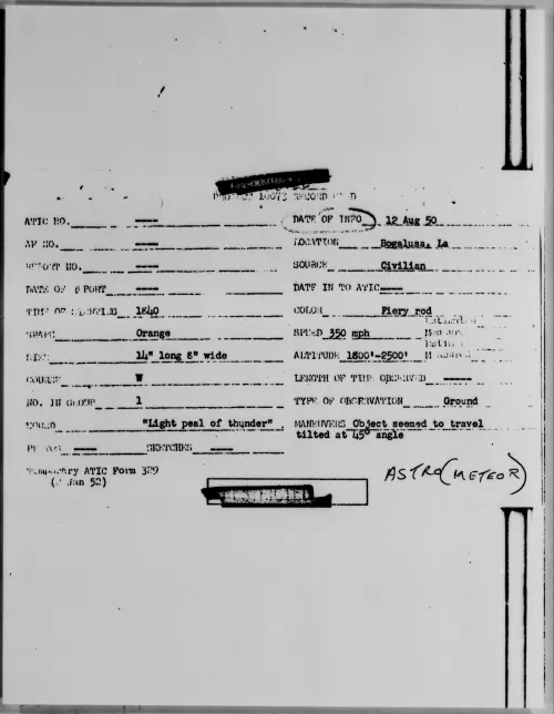 First page of Bogalusa, La, August 1950