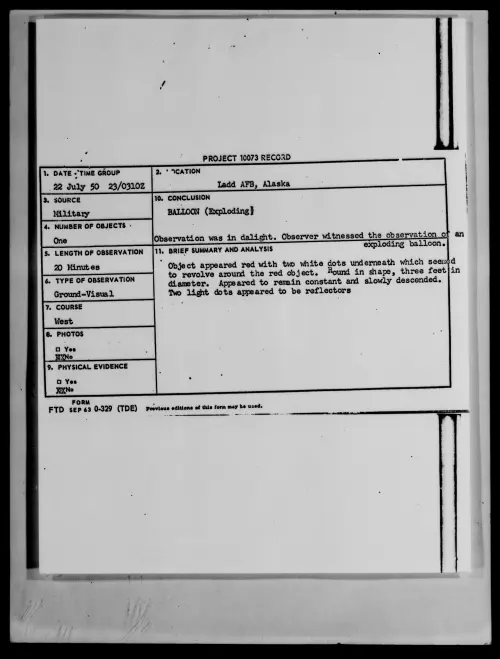 First page of Ladd AFB, Alaska, July 1950