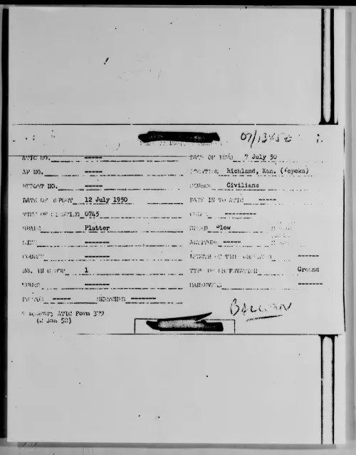 First page of Richland, Kan. (Topeka), July 1950