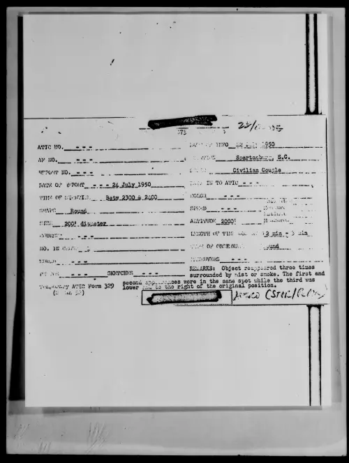 First page of Spartanburg, S.C., July 1950