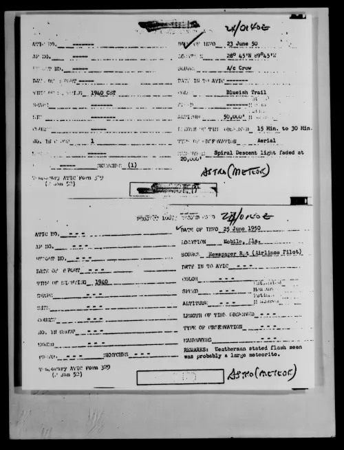 First page of 28 Deg 45N 89 Deg 45W, June 1950
