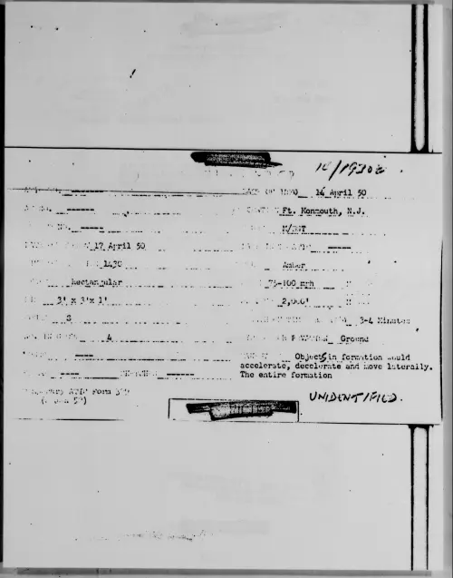 First page of Ft. Monmouth, N.J., April 1950