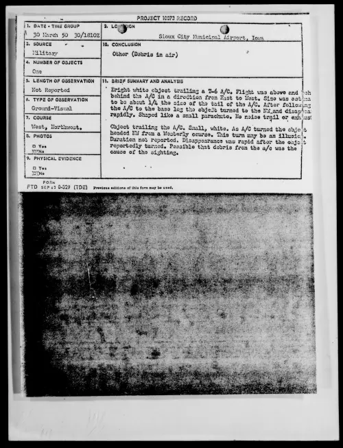 First page of Sioux City Municipal Airport, Iowa, March 1950