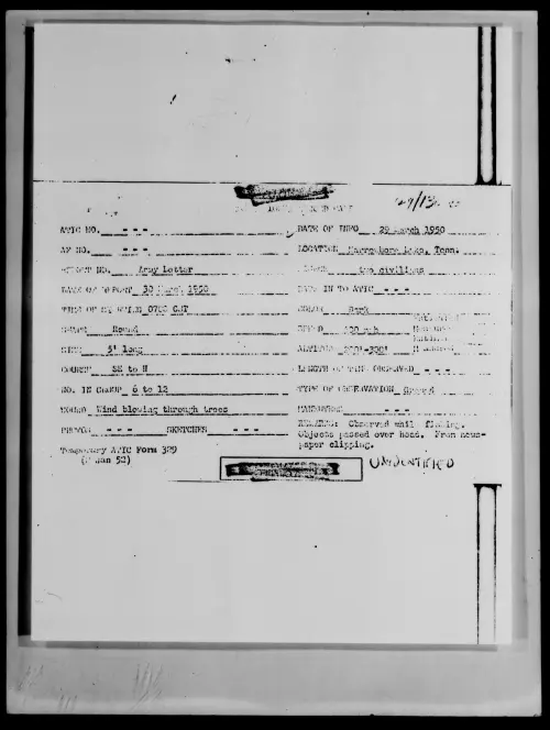 First page of Marrowbore Lake, Tenn., March 1950