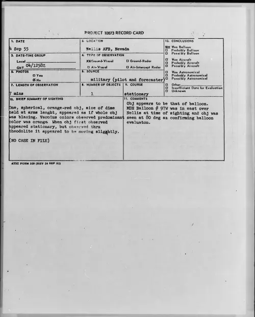 First page of 1955.09 - 7339213 - Nellis AFB, Nevada
