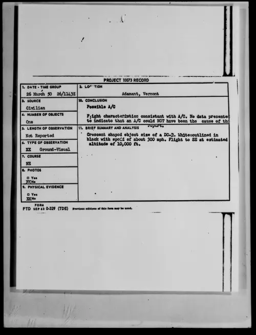 First page of Adamant, Vermont, March 1950
