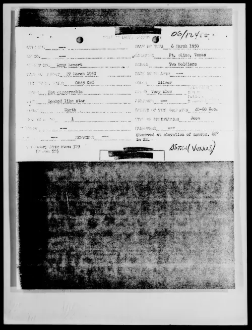 First page of Ft. Bliss, Texas, March 1950