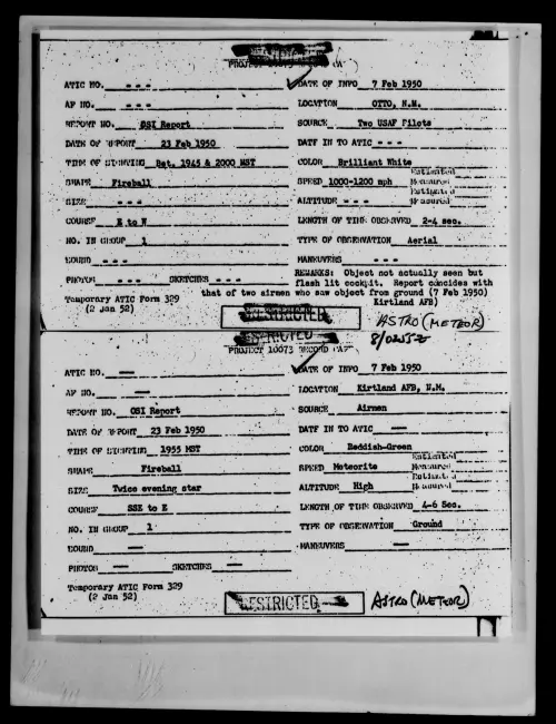 First page of OTTO, N.M., February 1950