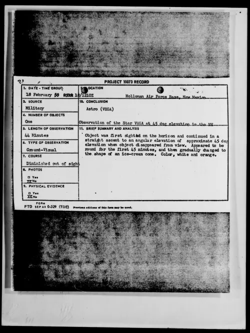 First page of Holloman Air Force Base, New Mexico, February 1950