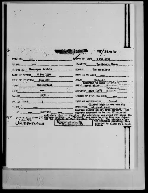 First page of Teaticket, Mass., February 1950